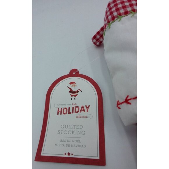 Pottery Barn Kids Blue Dog with Antlers Quilted Christmas Stocking Monogrammed - Picture 4 of 8